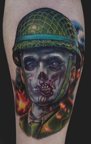 Tattoos - Jamie Parker - Military Zombie Tattoo
